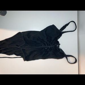 Black tie up bodysuit